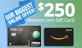 NEA Customized Cash Rewards Card Amazon.com Gift Card Online Bonus Offer - image of credit card